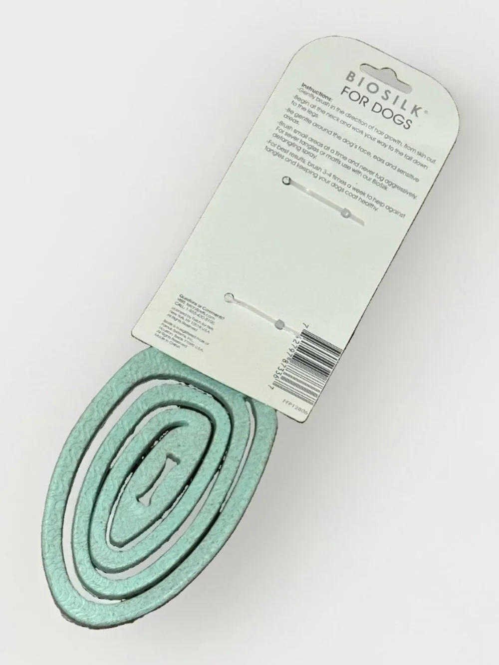 BioSilk For Dogs Detangling Grooming Pin Brush 9in Mint Green Eco Friendly New